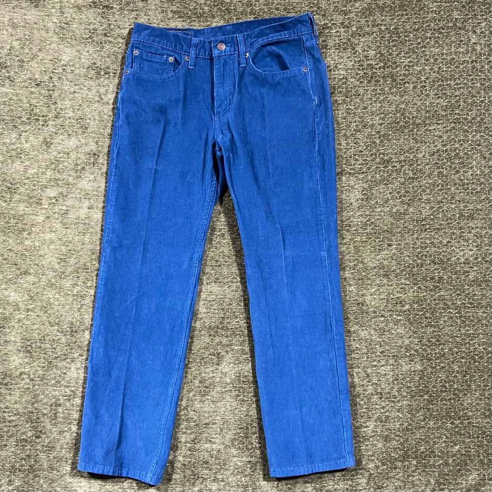 Levis 514 Corduroy Pants Mens 31x30 Blue Straight Fit 00514-1113
